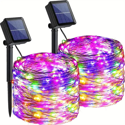 Solar Fairy String Lights Waterproof Copper Wire Garden Lights with 8 Modes for Patio, Yard, and Christmas Decoration
