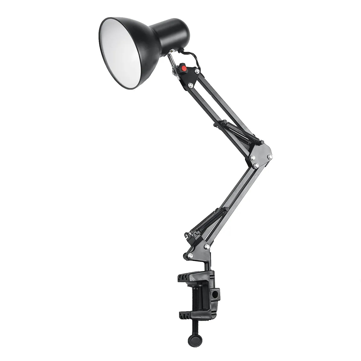 Modern Flexible Swing Arm Desk Lamp with Clamp Mount - Adjustable Black Desk Light