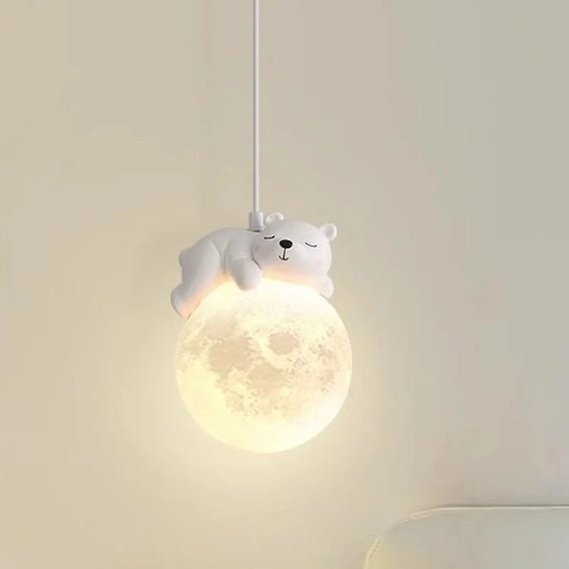 Nordic Little Cute Rabbit LED Pendant Lamp for Dining Rooms, Children's Bedrooms, and Bedside Spaces