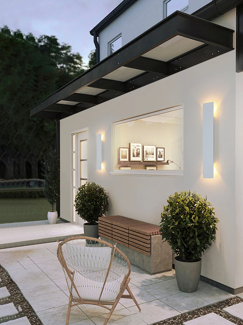 Modern Simple LED Wall Light  Outdoor Waterproof Design in Nordic Style for Indoor Use in Living Room, Porch, and Garden