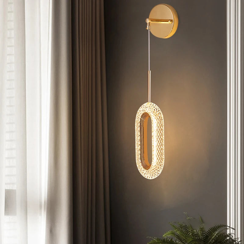 Opulent Ellipse LED Wall Lamp 12W for Corridors, Balconies, Staircases, Bedrooms, and Bedside Lighting