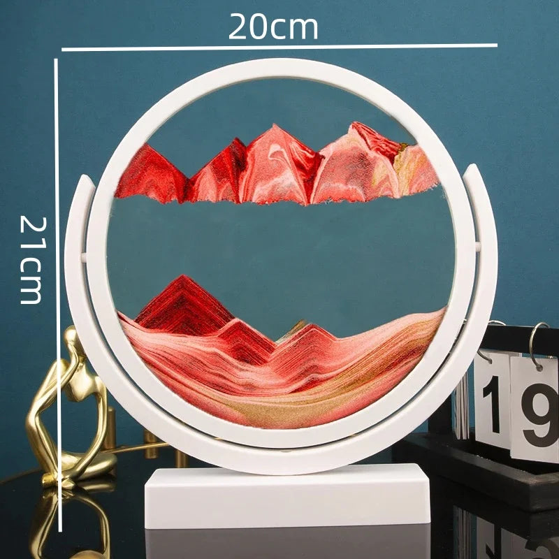 3D Moving Sand Art Hourglass with Handmade Glass Hourglass for Home Decor & Gifts