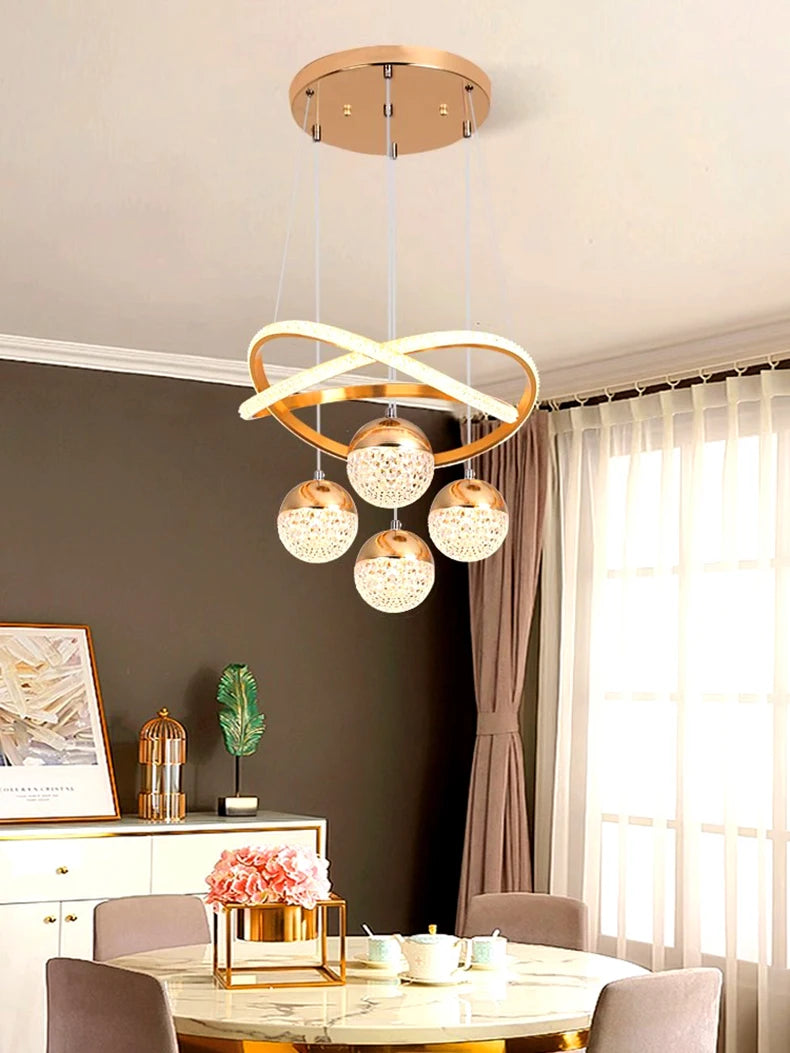 Modern LED Dining Room Chandelier - Elegant Indoor Lighting for Living Room, Bedroom, and Kitchen