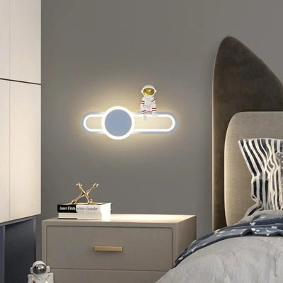 Creative Children Room LED Wall Lamp - Astronaut Themed Sconce Light