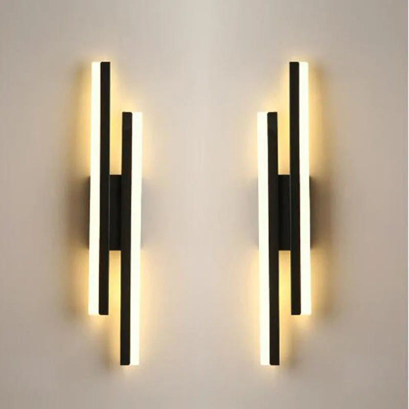 LED Bedroom Wall Lamp - Modern Copper Line Pipe Sconce with Acrylic Lampshade