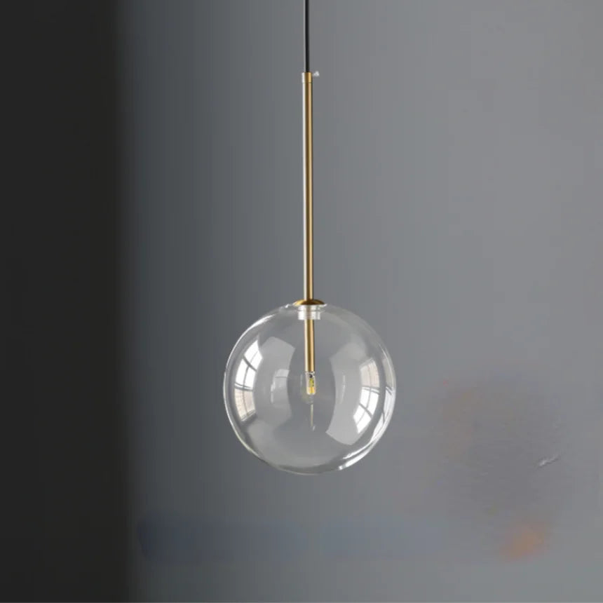 Simple Glass Ball Pendant Lighting Bedroom Bedside Restaurant Hanging Lamp Bubble Clear Decoration Ceiling Chandeliers Lustres