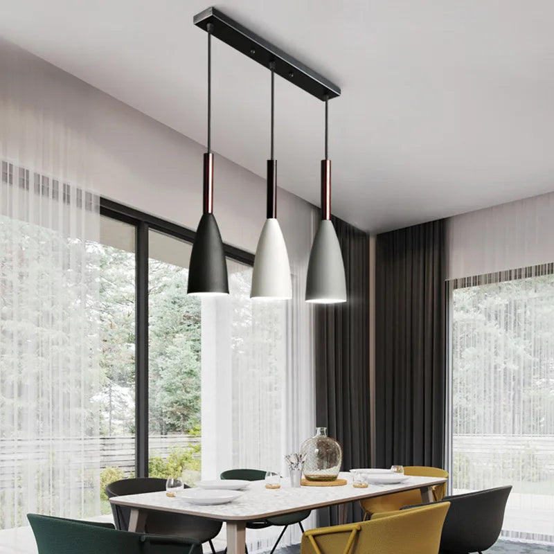 Sleek Modern 3-Head Nordic Pendant Light  for Living Room, Dining Table, Kitchen Island, and Bedroom Decor