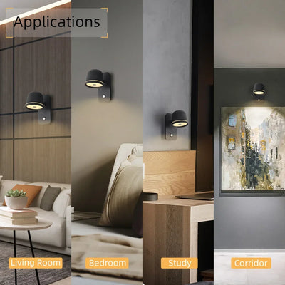 Modern LED Dimmable Wall Lamp with 3-CCT and Brightness Adjustment - Perfect for Bedside and Living Room