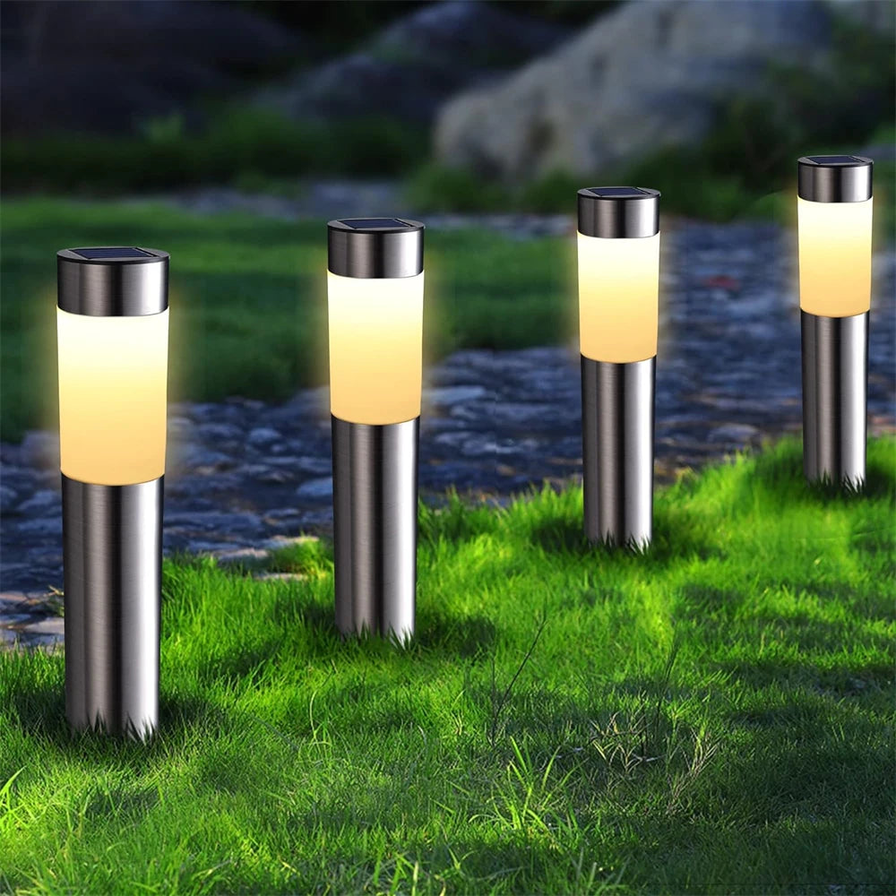 Stainless Steel Solar Pathway Lights – Bright LED Outdoor Garden Lights for Walkways and Driveways