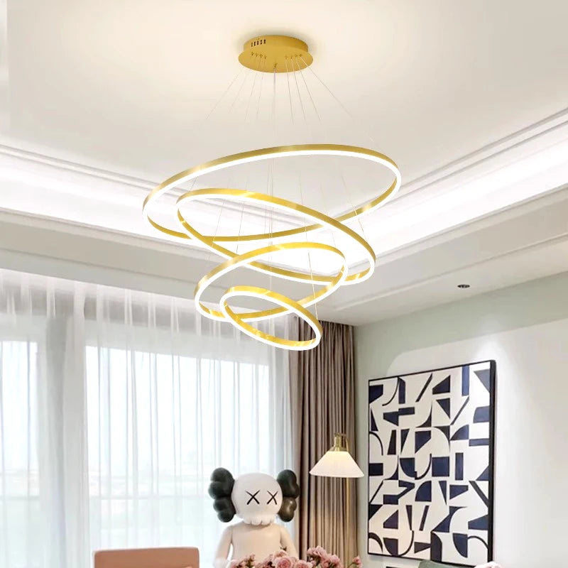 Contemporary Ring Ceiling Chandeliers: Elevate Dining and Living Spaces with Stylish Pendant Light Fixtures