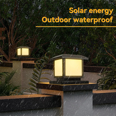 Timed LED Solar Pillar Light – Waterproof Outdoor Garden Lamp