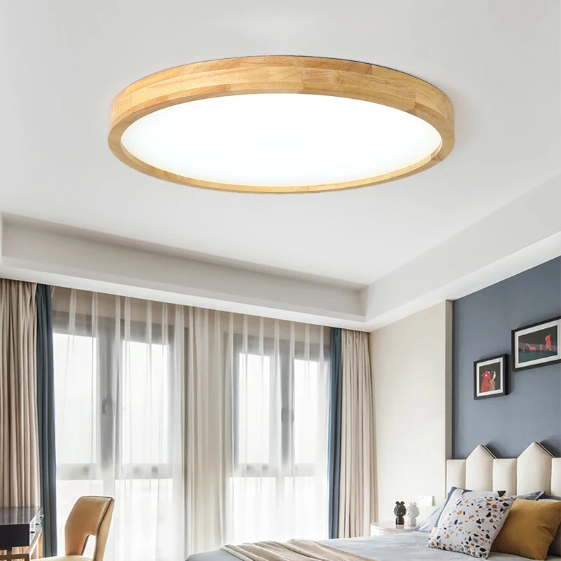 Nordic Ultra-Thin LED Wooden Ceiling Light