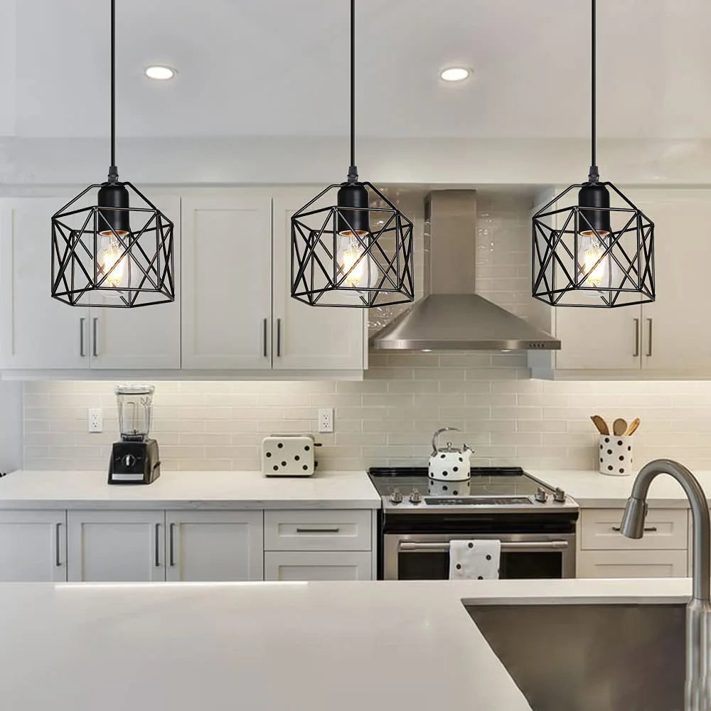 Contemporary Nordic Industrial Chandelier Pendant Light for Kitchen Island & Living Room