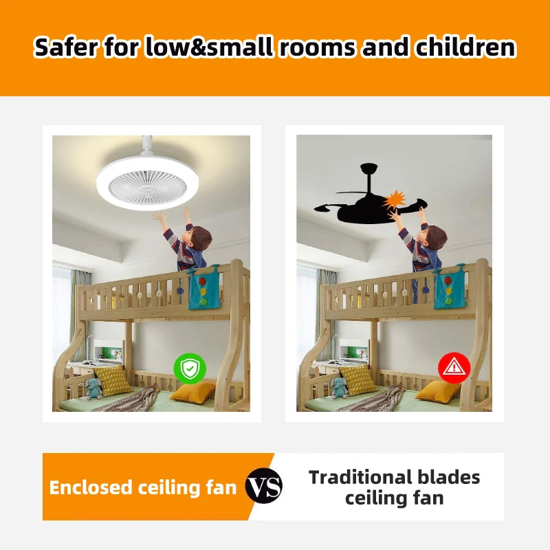 Smart Ceiling Fan with Light – Modern LED Fan with Remote Control