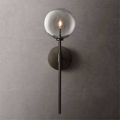 Retro Nordic Long Wall Lamp with Clear Glass Ball Sconce - Vintage Elegance for Any Space