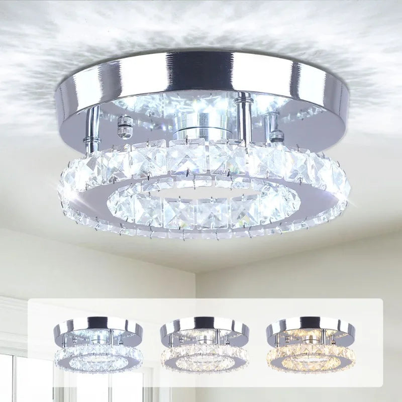 New Modern FRIXCHUR LED Round Crystal Chandelier