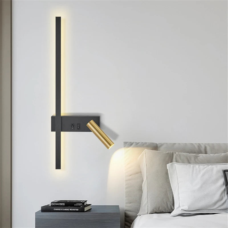 Nordic Modern LED Wall Lamp Simple Design for Living Room Sofa Background, Reading or Bedside in Bedroom