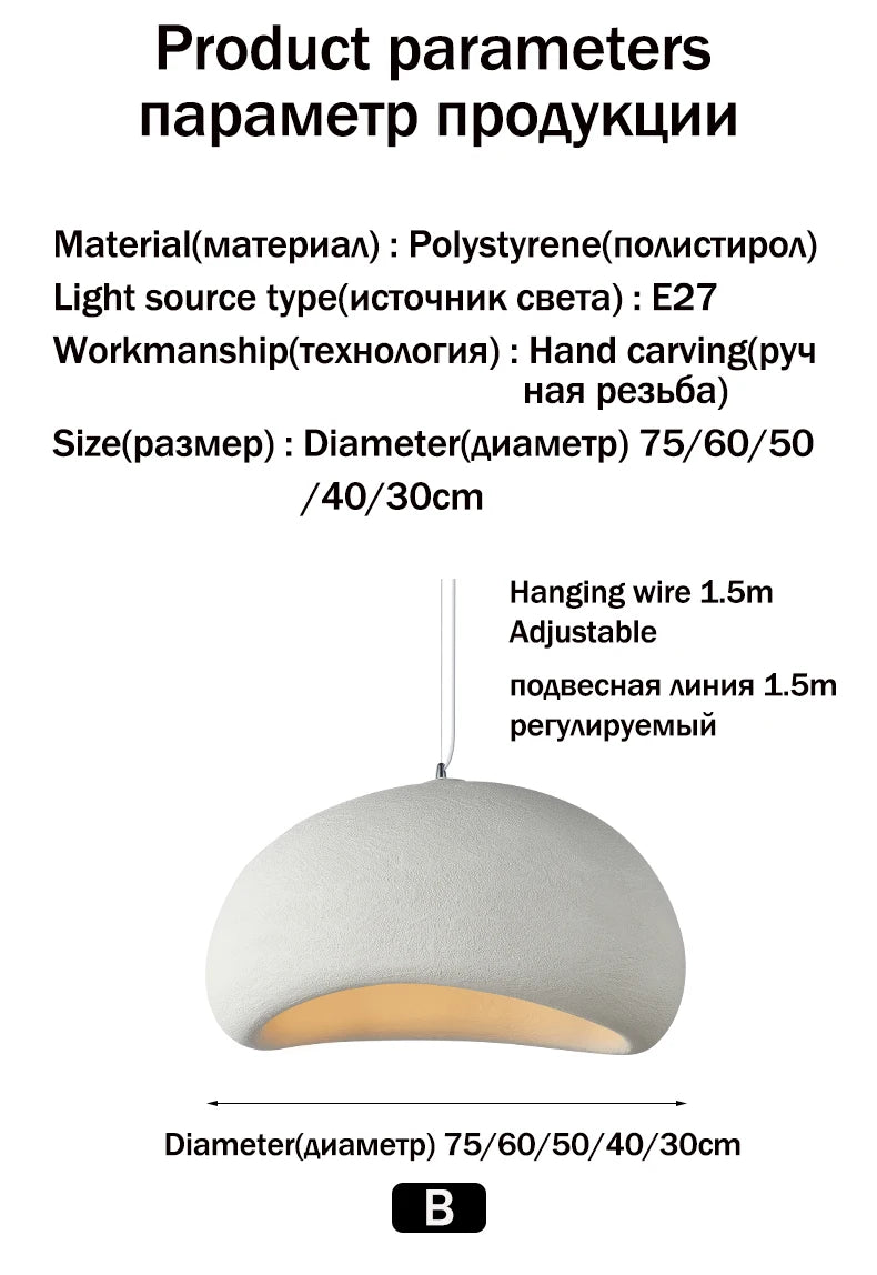 Modern Nordic Wabi Sabi Wind LED Ceiling Chandeliers Home Decor Lights Bar Bedroom Loft Pendant Lamps