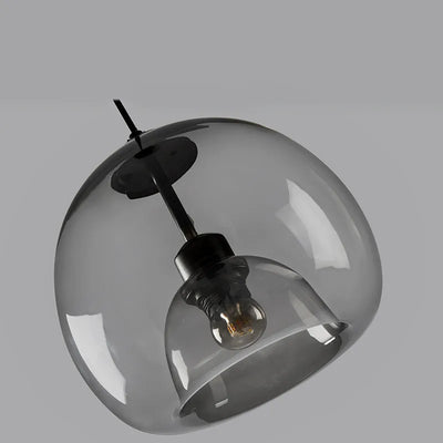 Nordic LED Smoke Gray Glass Pendant Light - Modern Elegance for Your Home