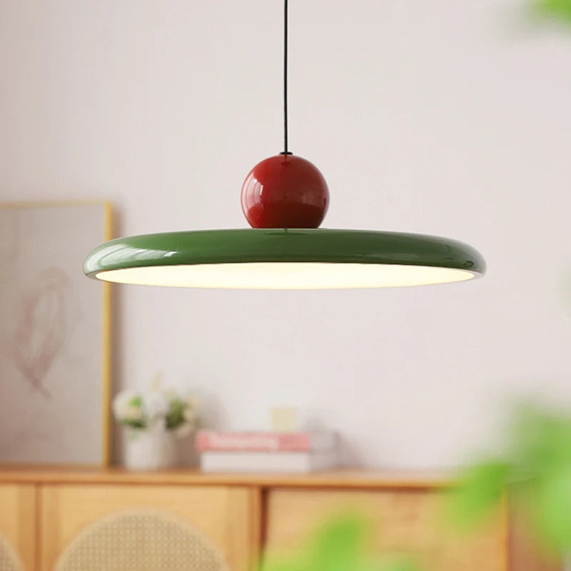 Nordic LED Pendant Light Cream Wind Flying Saucer Lamps for Living Room Bedroom Bedsides Restaurant Hotel Interior Illumination