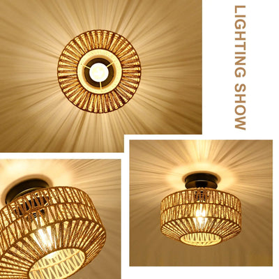 Rattan Ceiling Lamp - Hand-Woven Elegance for Your Home