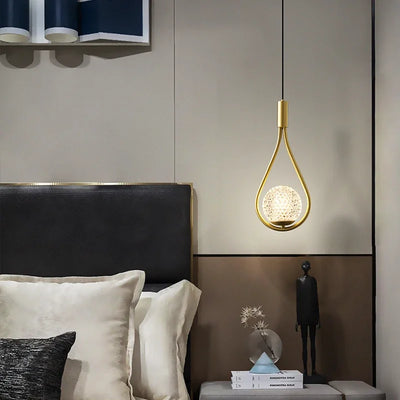 Indoor LED Pendant Lamps: Nordic Design with Frosted Glass Ball for Bedroom, Living Room