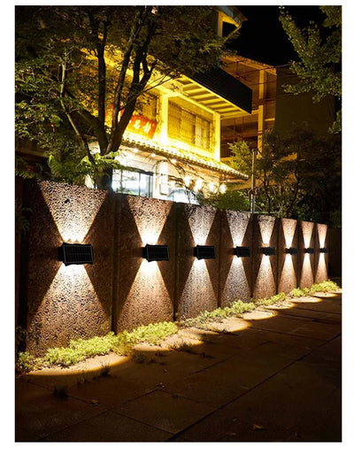 Solar Wall Lamp Outdoor - Warm Up and Down Light, Waterproof, Modern Design