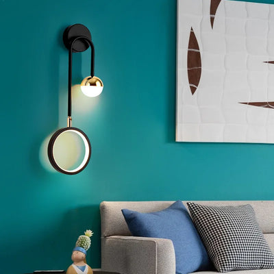 Modern LED Wall Lamp: Nordic Round Sconce Lighting, Luxury Rotatable Design - Perfect for Corridors, Bedside, Hallways, Living Rooms