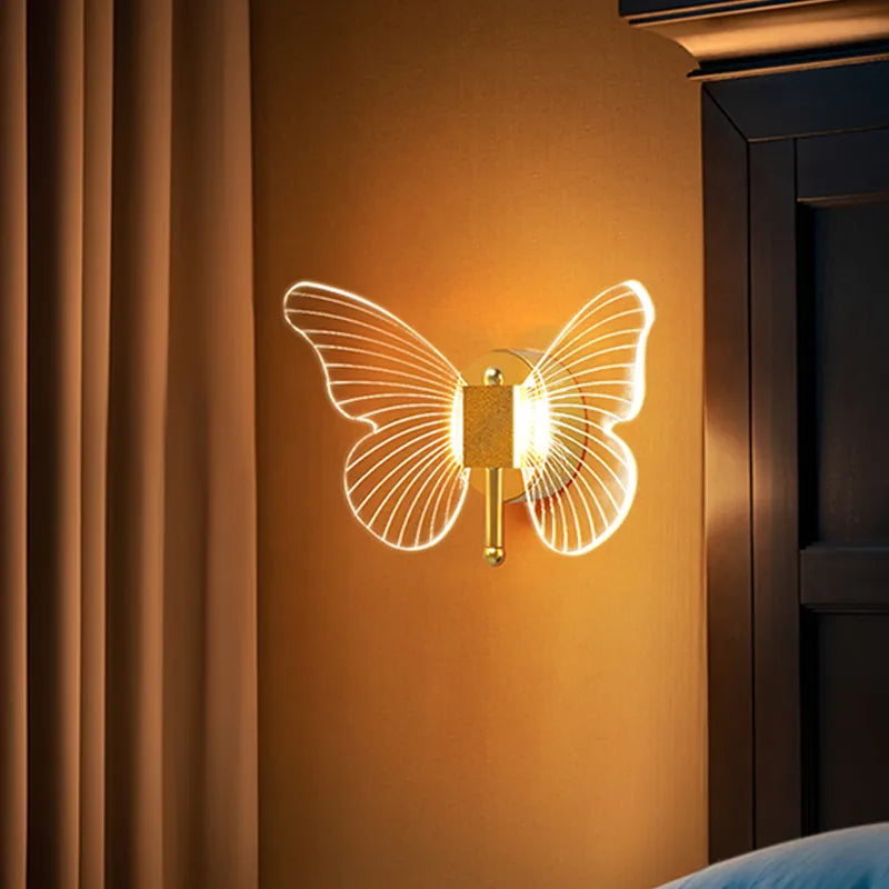 Butterfly LED Wall Lamp Indoor Lighting Home Bedroom Bedside Table Living Room Decoration