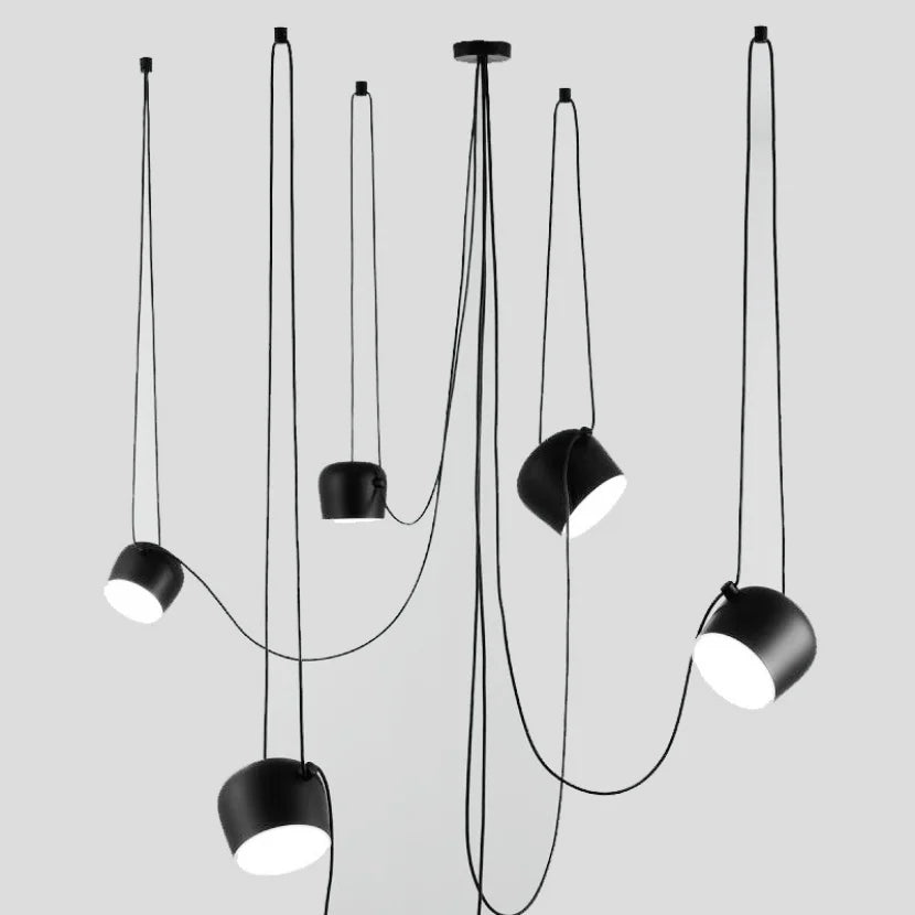 Nordic Pendant Lights for Island Living Room: Stylish Drum Chandeliers, Versatile Configurations, LED Bulbs Included