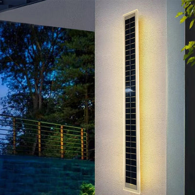 Modern Black LED Solar Wall Lamp – Waterproof Outdoor Sconces for Living Room, Porch, and Garage