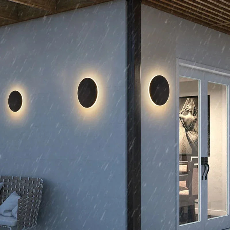 Nordic Minimalist LED Circular Wall Lamp – Waterproof IP65 Lighting