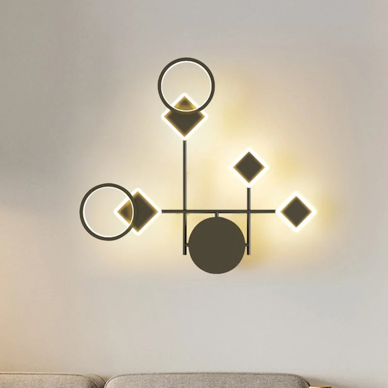 Modern LED Wall Lamp Bedside Sconce for Living Room Bedroom Background Aisle Entrance Stairs Patio