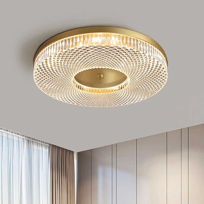 New Light Luxury LED Round Acrylic Ceiling Lamp - Modern Indoor Lighting for Bedroom, Living Room, and Balcony