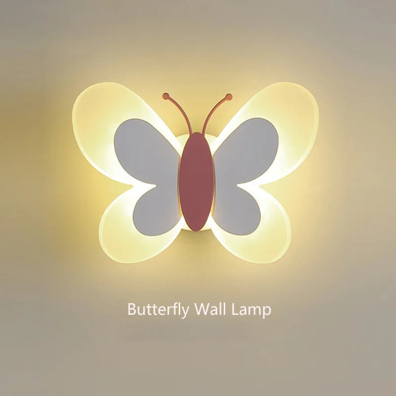 LED Butterfly Wall Sconce Modern Children's Room Butterfly Wall Light