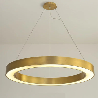 Industrial LED Ring Pendant Lamp for Office, Bar, Restaurant, Hotel Chandelier Lighting Fixtures in Rose Gold Finish