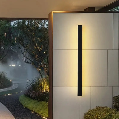 Modern Waterproof Outdoor Long Strip LED Wall Lamp with Motion Sensor for Villas, Porches, Gardens