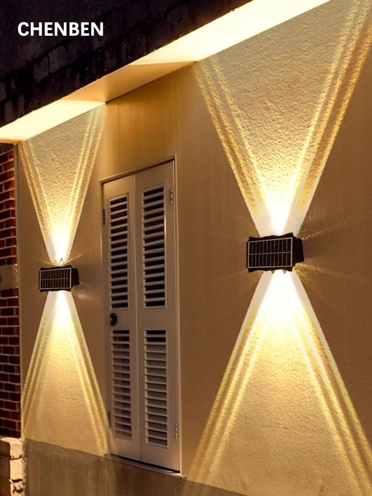 Solar LED Outdoor Up and Down Wall Lamps Lighting for Balcony, Courtyard and Garden