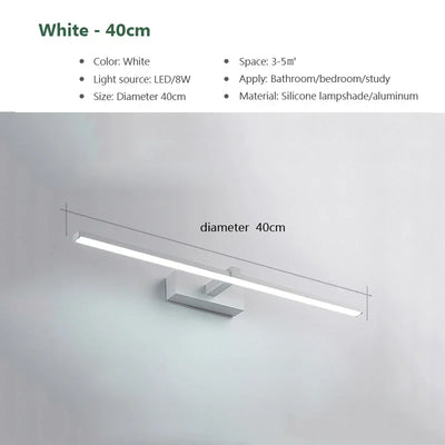 Modern LED Wall Lamp - Sleek Bathroom Mirror Light with Three Color Options