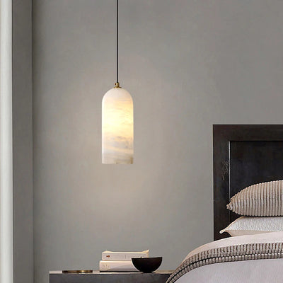 Luxury Copper Spanish Marble Small LED Chandelier - High-End Pendant Light for Modern Bedrooms