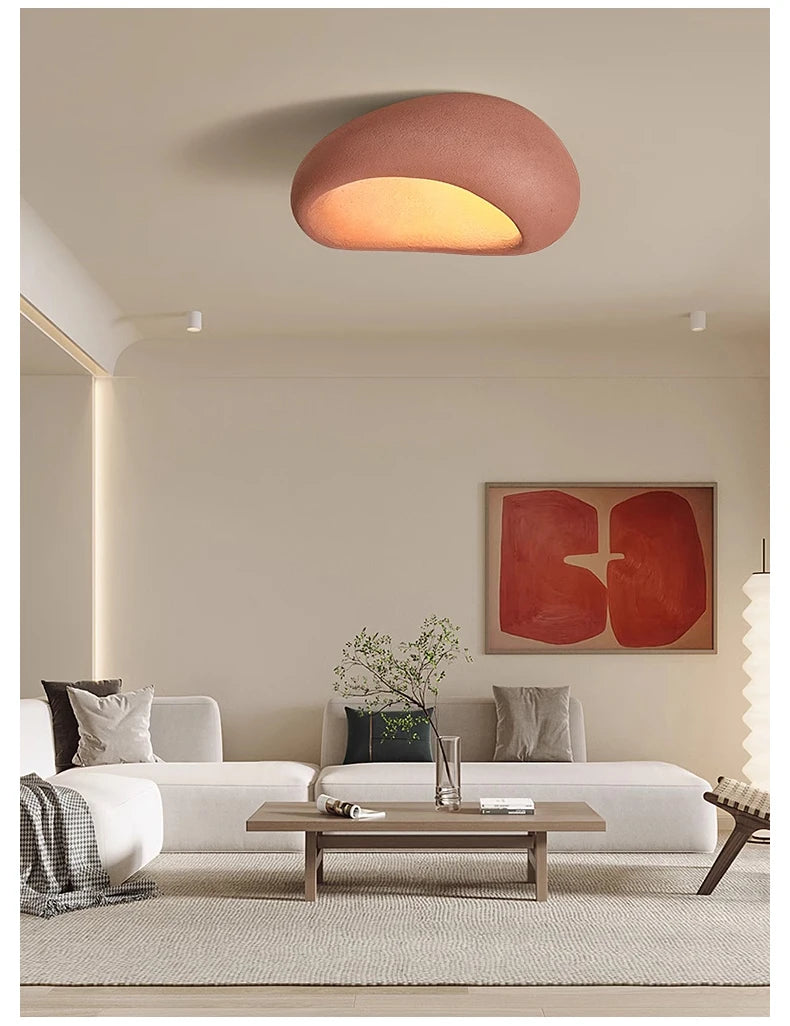 Nordic Minimalist Wabi Sabi LED Ceiling Lamp Bedroom & Living Room Light, Lampara Techo Ceiling Fixture