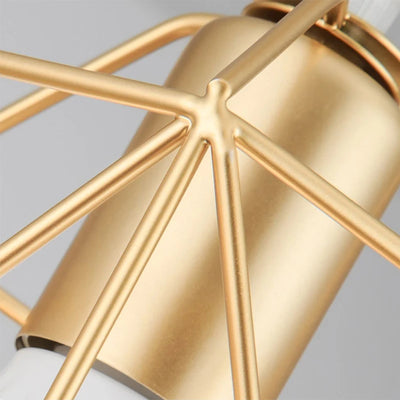 Industrial Cage Pendant Light (E27 Base) - Metal Hanging Lamp for Vintage & Modern Homes (Black or Gold)