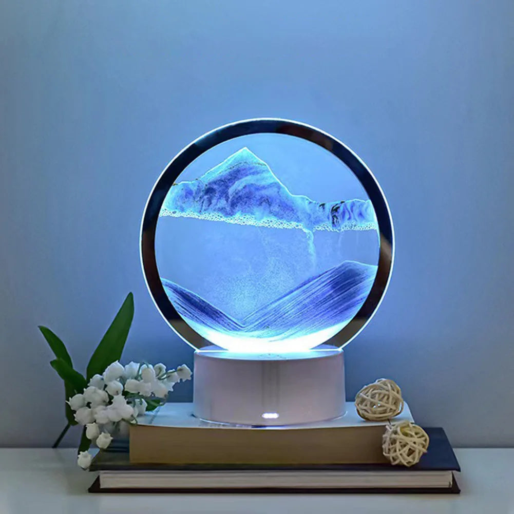 Creative Quicksand Table Lamp: LED 3D Hourglass Deep Sea Sandscape Lamp for Home Décor and Gifts