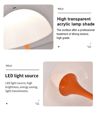 Portable USB Charging Dimmable LED Mushroom Table Lamp - Modern Bedroom Bedside Lamp