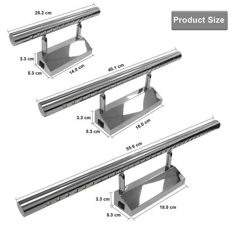 Modern LED Wall Lamp: Aluminum & Stainless Steel Design for Bathroom Mirror Cabinets