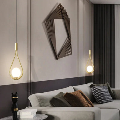 Indoor LED Pendant Lamps: Nordic Design with Frosted Glass Ball for Bedroom, Living Room