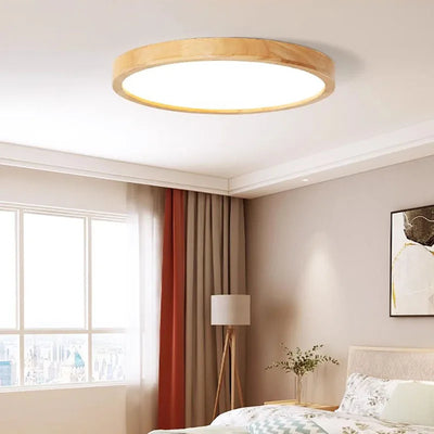 Nordic Ultra-Thin LED Wooden Ceiling Light