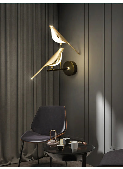 Nordic LED Golden Bird Wall Lamp – Stylish Indoor Sconce for Any Room