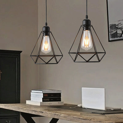 Modern Iron Frame Pendant Lamp for Restaurant and Teahouse