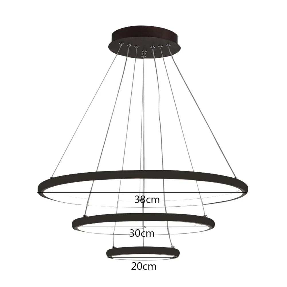 Nordic Luxury Hanging Light: Adjustable LED Pendant Chandelier Ceiling Lamp for High Brightness Living Room and Bedroom